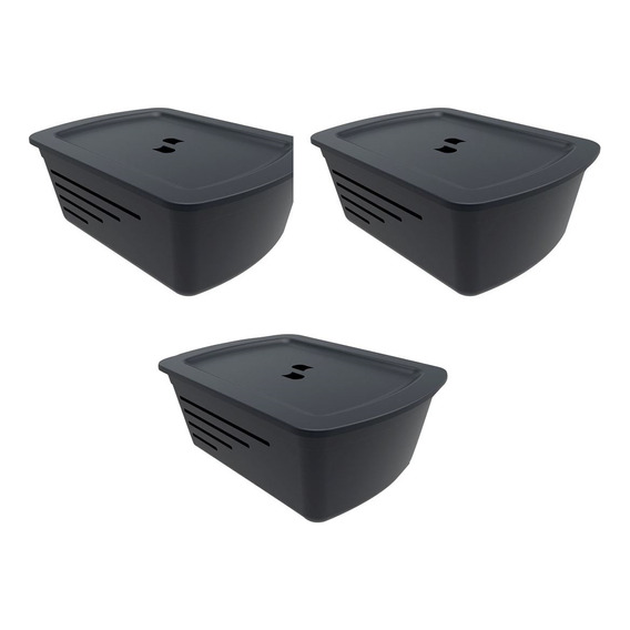 Caja Organizadora Organizador Con Tapa 15 Lts Set X 3