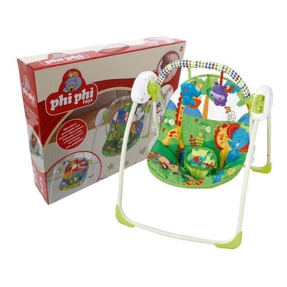 Silla mecedora para bebé Phi Phi Toys Multifuncion con control verde