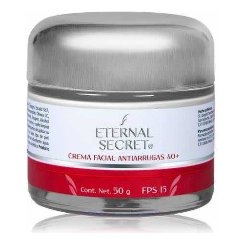 Crema Facial Antiarrugas +40 Años Eternal Secret Momento de aplicación Día/Noche Tipo de piel Todo tipo de piel