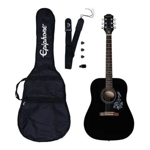 Guitarra Folk Kit EpiPhone Starling Player Pack Ebony Color Negro
