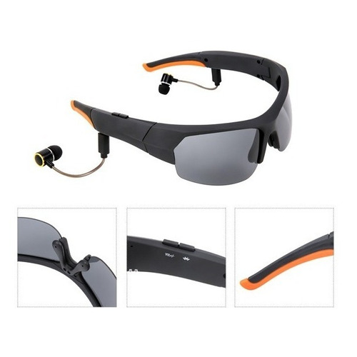 Gafas Espias De Sol 5mp 32gb Camara Y Bluetooth Video Música Color de la varilla Negro Color del armazón Negro Diseño Deportivo
