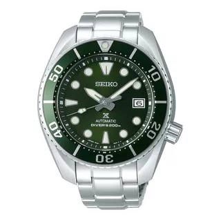 Reloj Seiko Prospex Automatic Diver 200m Sumo Green Spb103j1 Color De La Malla Plateado Color Del Bisel Verde Color Del Fondo Verde