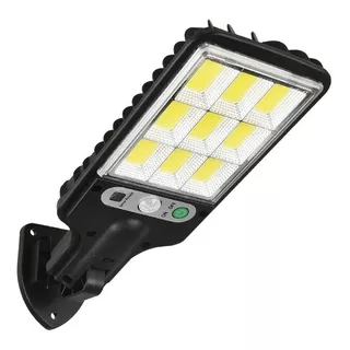 Mini Luminária Solar Poste Rua Parede Refletor 72 Cob Sensor Cor Da Carcaça Preto