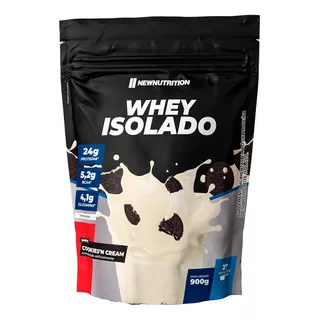 Iso Whey Protein Isolado 900g Newnutrition Sabor Cookies & Cream Proteína Isolate Wpi Com Bcaa Glutamina Baixo Carbo E Gordura 90% De Proteína