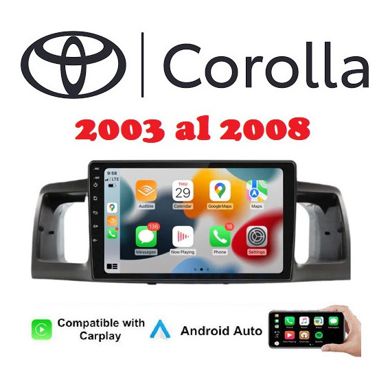 Estereos De Pantalla Toyota Corolla 2003-2008 Carplay 4gb/64