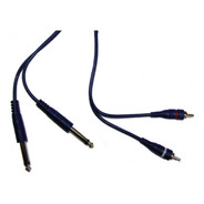 Cable Audio 2 Plug 6.5mm Mono A 2 Rca 2 Mts Doble Rca Dj