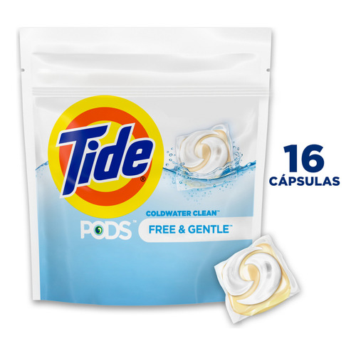 Tide Pods Free & Gentle detergente en capsulas 16 unidades