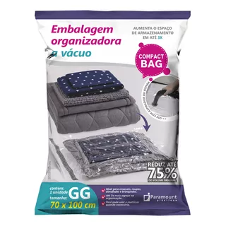 Saco Embalagem A Vácuo Bag Organizador Roupa Viagem 70x100cm