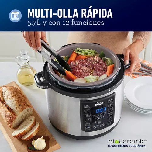 Multi-olla Rápida Oster® 5,7 Litros Y 12 Funciones Ckstpcec6 Color Gris  Frecuencia 50