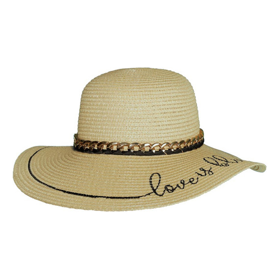 Sombrero Avena Con Texto Cadena Y Liston Holly Land Playa
