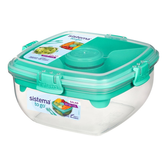 Set 4 Contenedores Herméticos Ensalada Sistema Togo 1.1 L