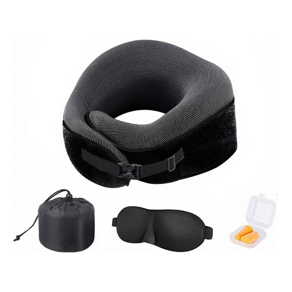 Almohada Cojin Cuello Para Viaje Noobe Cervical + Accesorios