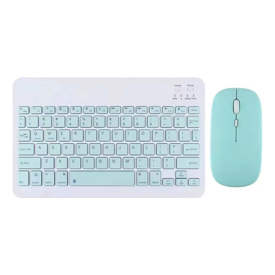 Combo Mini Teclado Y Mouse Bluetooth Recarga Portatil Plano