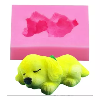 Moldes De Silicona Perro Dormilon Fondant Velas Artesanias