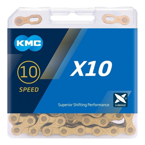 Cadena Kmc X10 Gold 10v 116 Link