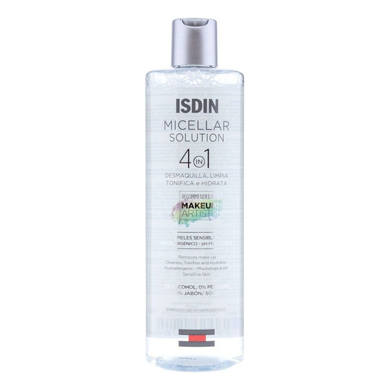 Isdin Agua Micellar Solution 4 En 1 Limpieza Facial X 400 Ml