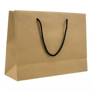 Bolsa Papel Kraft Con Asa 60 Pzs 23x31x10 Cm Mediana 160g