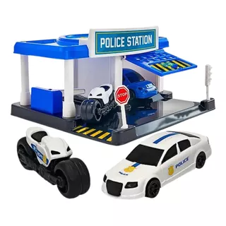 Estação Policial Play City Com 2 Carrinhos Brinquedo Criança