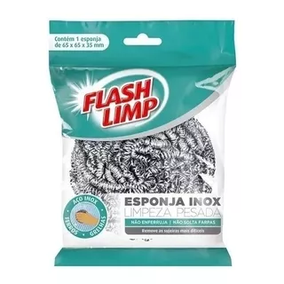 Esponja Aço Inox Flash Limp Limpeza Pesada Ea1409 Não Enferr