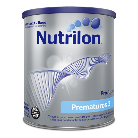 Leche de fórmula en polvo Nutricia Bagó Nutrilon Prematuros 2 en lata de 1 de 400g - 0 meses a 2 años