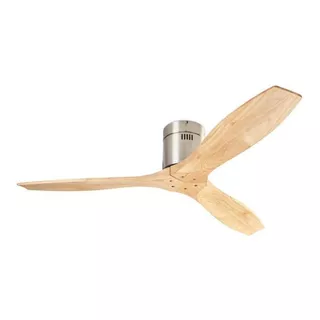 Ventilador De Techo Grok Stem Plata Con 3 Palas Color  Madera Sycamore Clara De  Madera, 137 cm De Diámetro 220 v