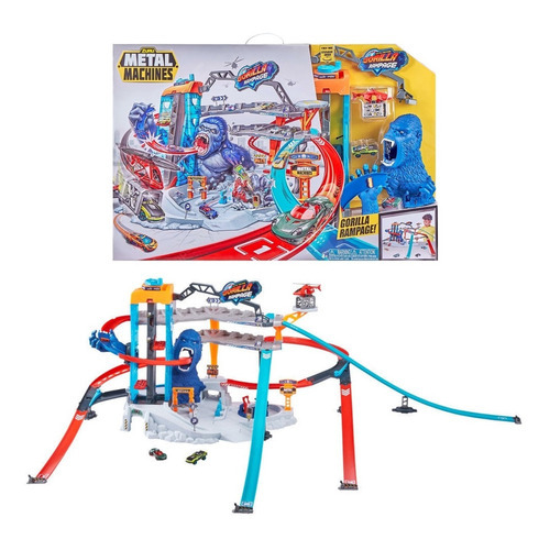 Pista Zuru Metal Machines Gorilla Rampague Color Azul