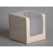 Caja 1 Pieza Con Visor 10x10x10 Cm (x50 U.) Tortas Mini Porciones Tazas Pvc Acetato - 050 Bauletto