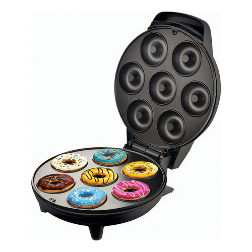Maquina Donuts Hacer Mini Donas Desayuno 1200w Antiadherente Color Negro