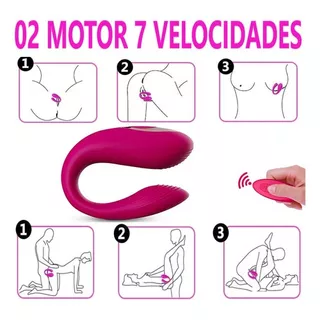 Vibrador Casal Duplo Recarregavel Controle Remoto 2 Motor