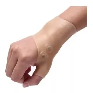Luvas De Silicone Gel Terapia Magnética Mão Pulso Polegar Cor Bege Tamanho Da Palmilha U
