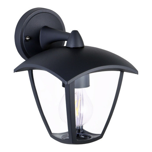 Lámpara Tipo Farol De Sobreponer Para Muro, 6043/ne, Calux Color Negro