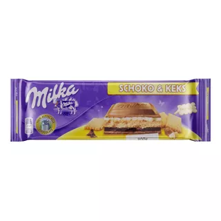 Chocolate Com Pedaços De Biscoito Recheio Creme Milka Pacote 300g