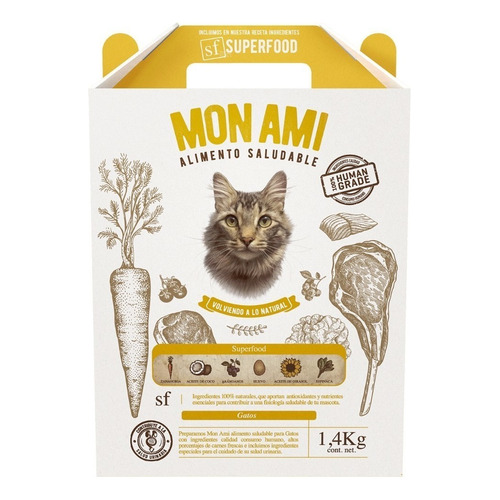 Alimento Mon Ami Alimentos Saludables Gato para gato adulto sabor mix en bolsa de 1.4 kg