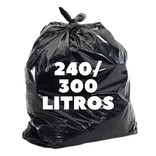 Saco Lixo Grande 240-300 Litros 50 Un Preto Super Reforçado