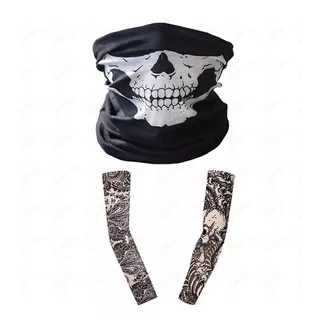 Manga Brazo Protectora Uv+pasamontaña Bandana Deportiva Moto