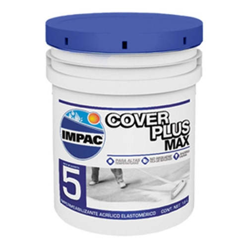 Impermeabilizante Impac Cover Plus Max 5 Años Cubeta 19l Color Blanco