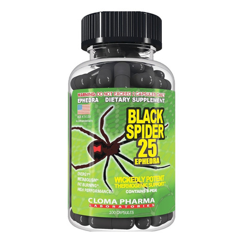 Cloma Pharma Black Spider 100 Cápsulas Sf Tg4 Sabor Sin sabor