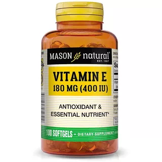 Suplemento Vitamínico Natural Mason 180 Mg E 400 Iu 100 Cápsulas
