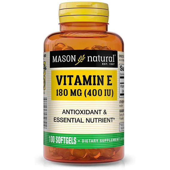 Suplemento vitamínico natural Mason 180 mg E 400 iu 100 cápsulas