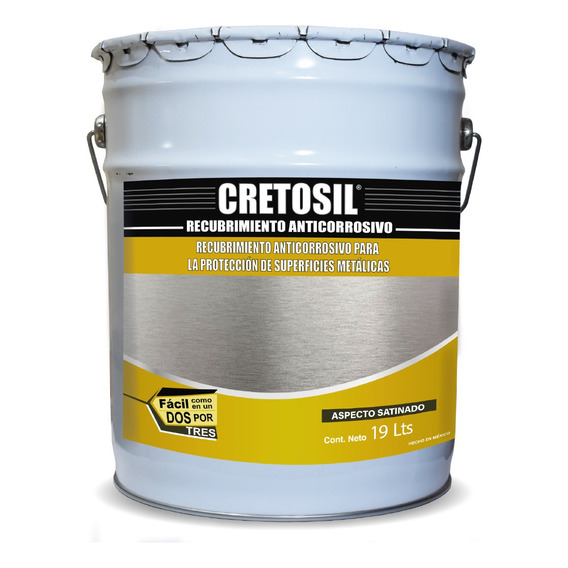 Cretosil Recubrimiento Anticorrosivo  Tratamiento contra Oxidación  Corrosión  Agua y Humedad  para  Metal 19 Lts.