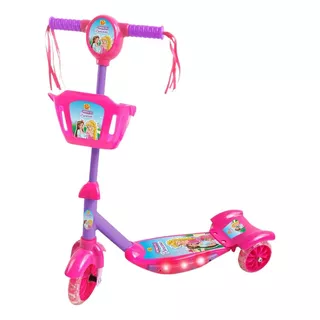 Dm Toys Patinete Com Cesta Sonho De Princesa Rosa E Violeta Para Crianças