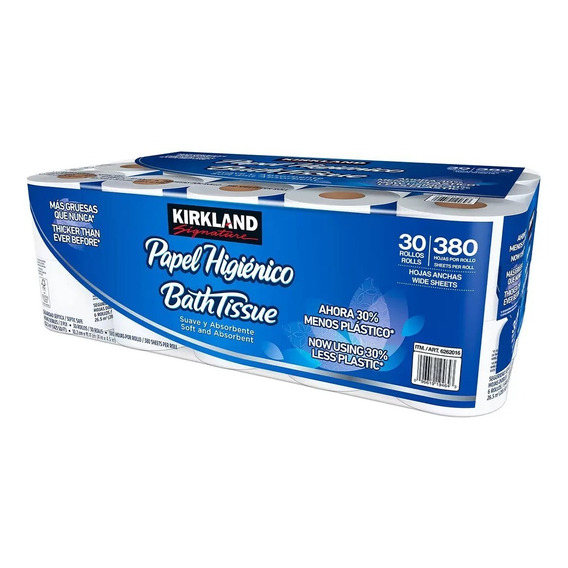 Papel Higiénico Kirkland Signature Con 30 Rollos