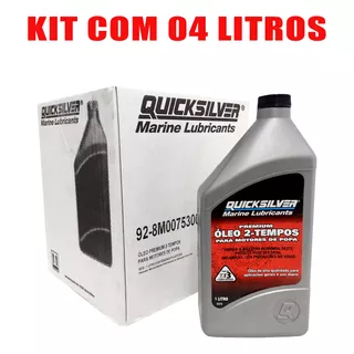 Óleo Tcw3 Quicksilver 2 Tempos Motor De Popa Kit Com 4 Lts