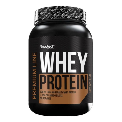 Foodtech Premium Whey Protein Proteína Chocolate Pote 907g Sabor Premium chocolate