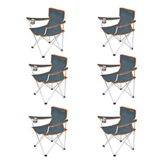 Silla Plegable Para Playa Y Camping X6 Unidades Truper 61025