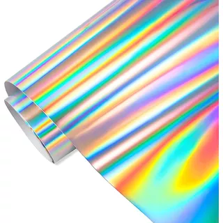 Vinil Adesivo Holográfico Prata - 50 Cm X 5 Mt