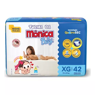 Fralda Descartável Baby Xg Pacote 42 Unidades Turma Da Mônica