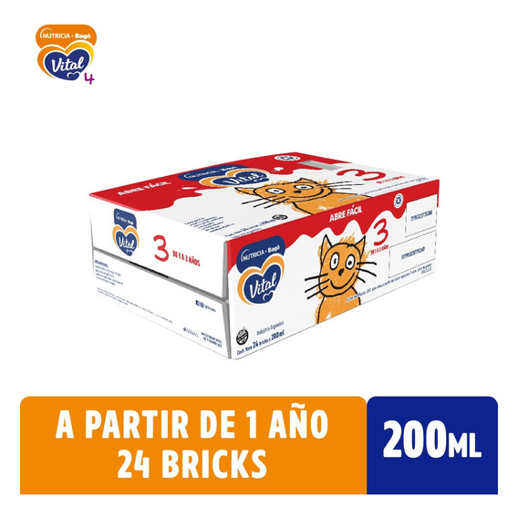 Leche Liquida Vital 3 Nutricia Bago 24 Bricks X 200 Ml