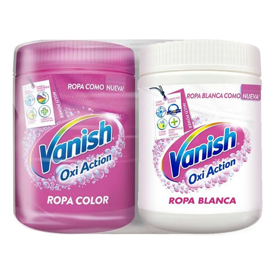 Vanish Pack 2 Quitamanchas Polvo Ropa Color + Blanco 450 Gr