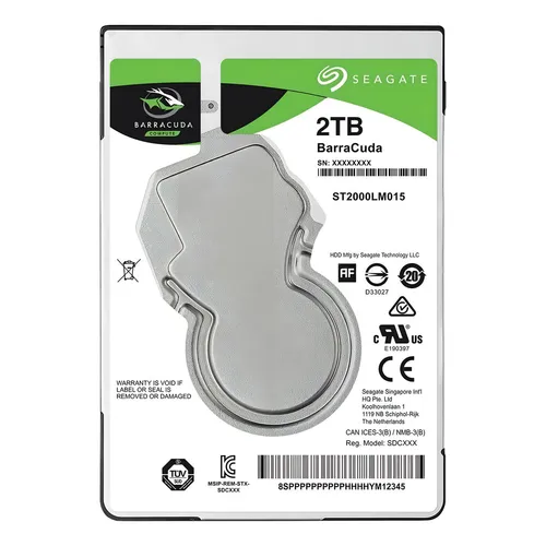 HD Notebook Seagate 2TB Barracuda SATA 6GBps 5400RPM 128MB 2,5